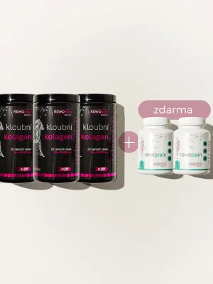 Výhodný balíček KLOUBNÍHO KOLAGENU na 5 měsíců -  3 dózy + zdarma 2 REWOPAINY