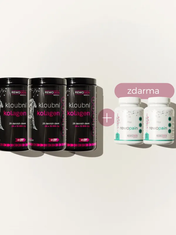 Produkt Výhodný balíček KLOUBNÍHO KOLAGENU na 5 měsíců -  3 dózy + zdarma 2 REWOPAINY Obrázek