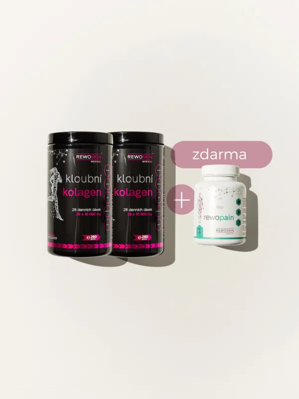 Produkt Výhodný balíček KLOUBNÍHO KOLAGENU na 3 měsíce – 2 dózy + zdarma 1 REWOPAIN Obrázek